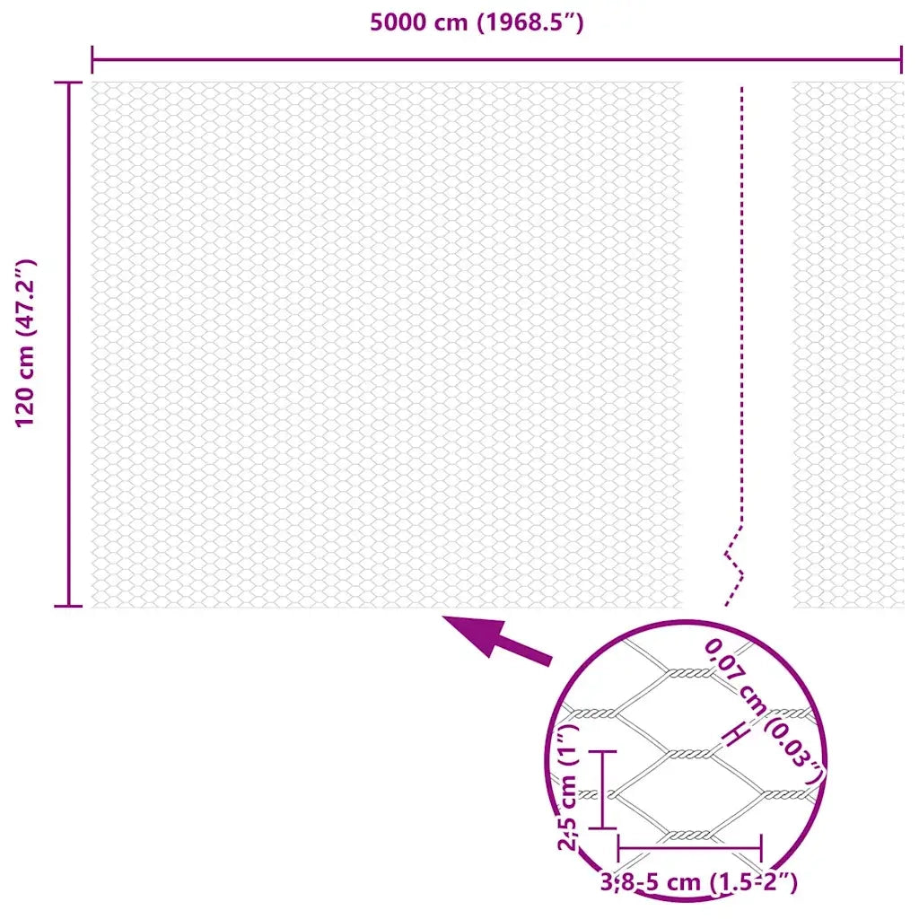 Recinzione Esagonale Verde 1,2 x 50 m PVC 42005426