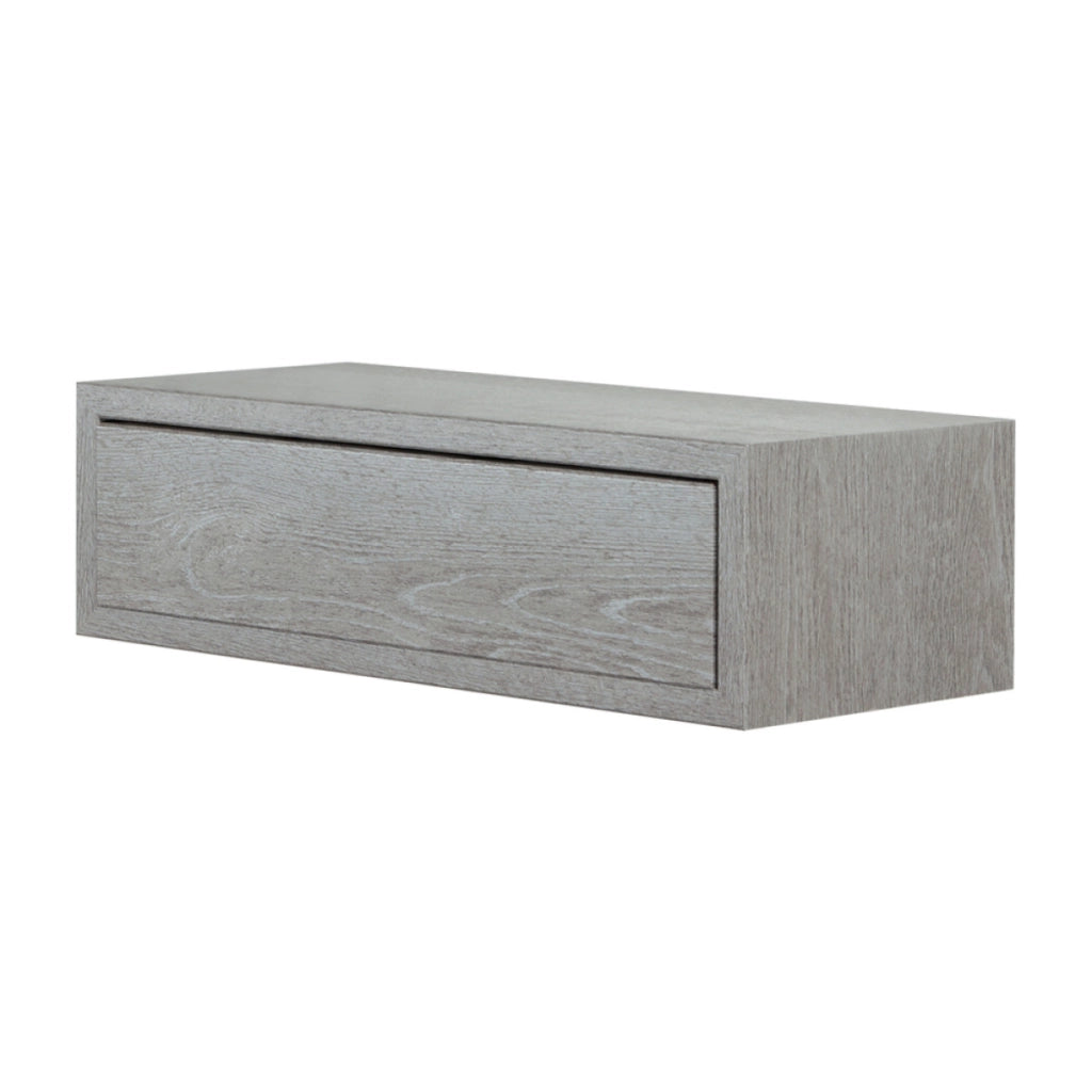  Mensola da Muro con Cassetto Modello LEGOLO, Comodino Sospeso, Mensola da Parete, 45x13.4 p20 cm. Finitura  ROV. GRIGIO NUOVO - MADE IN ITALY
