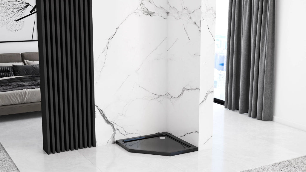 Cabina Doccia Diamond Black Mat 80x80 senza piatto doccia