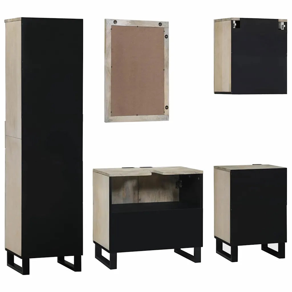 Set di mobili per il bagno 5 pcs Marrone Noce Legno multistrato 3310051