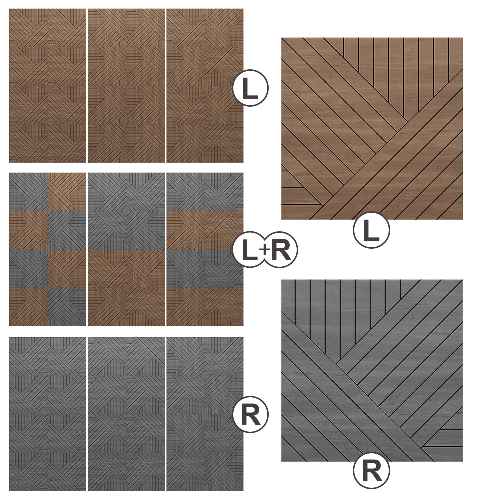 Vicco Pannello a parete Rovere 8 pezzi, sinistra + destra