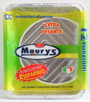 MAURY'S CONTENITORE PER ALIMENTI IN ALLUMINIO 12 PORZIONI 2PZ EXTRA PESANTE