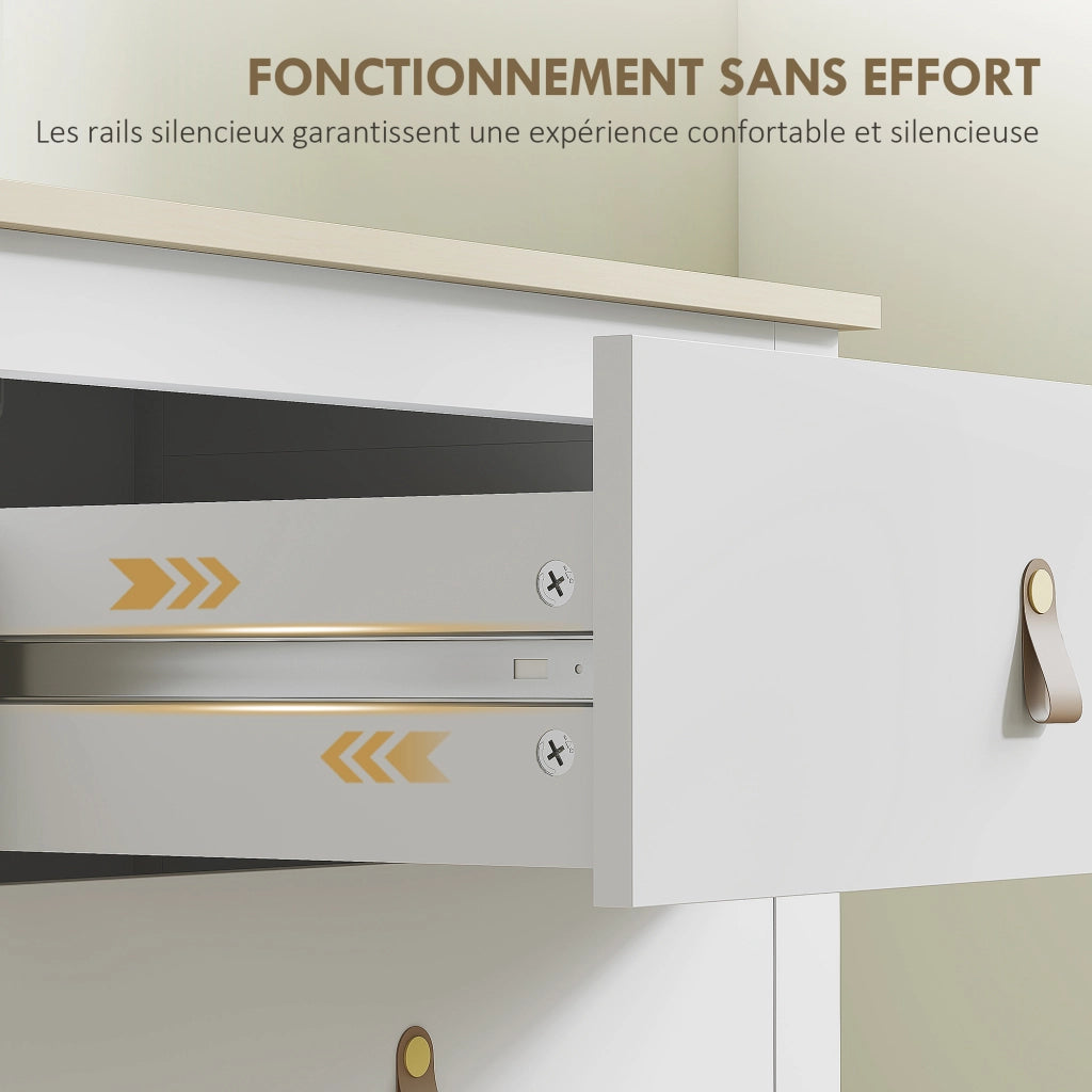 Cassettiera 6 Cassetti Stile Moderno ¨C Minimal ¨C Bianco 120x40x78