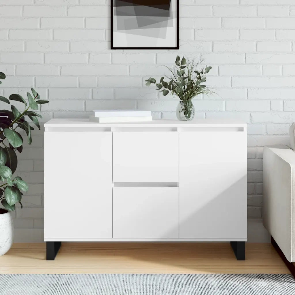 Credenza Bianca 101,5x35x70 cm in Legno Multistrato 827212