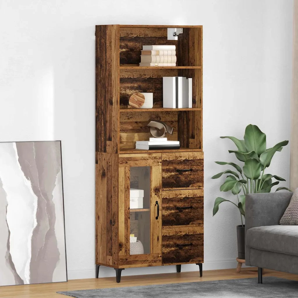 Credenza-Buffet-Armadio da cucina Legno vecchio 69,5 x 34 x 180 cm Legno multistrato 268648