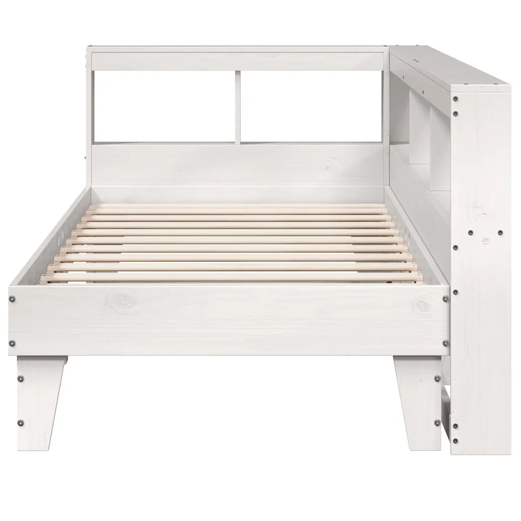Letto con Libreria senza Materasso-Struttura Letto con contenitore 75x190 cm in Legno Pino 191370