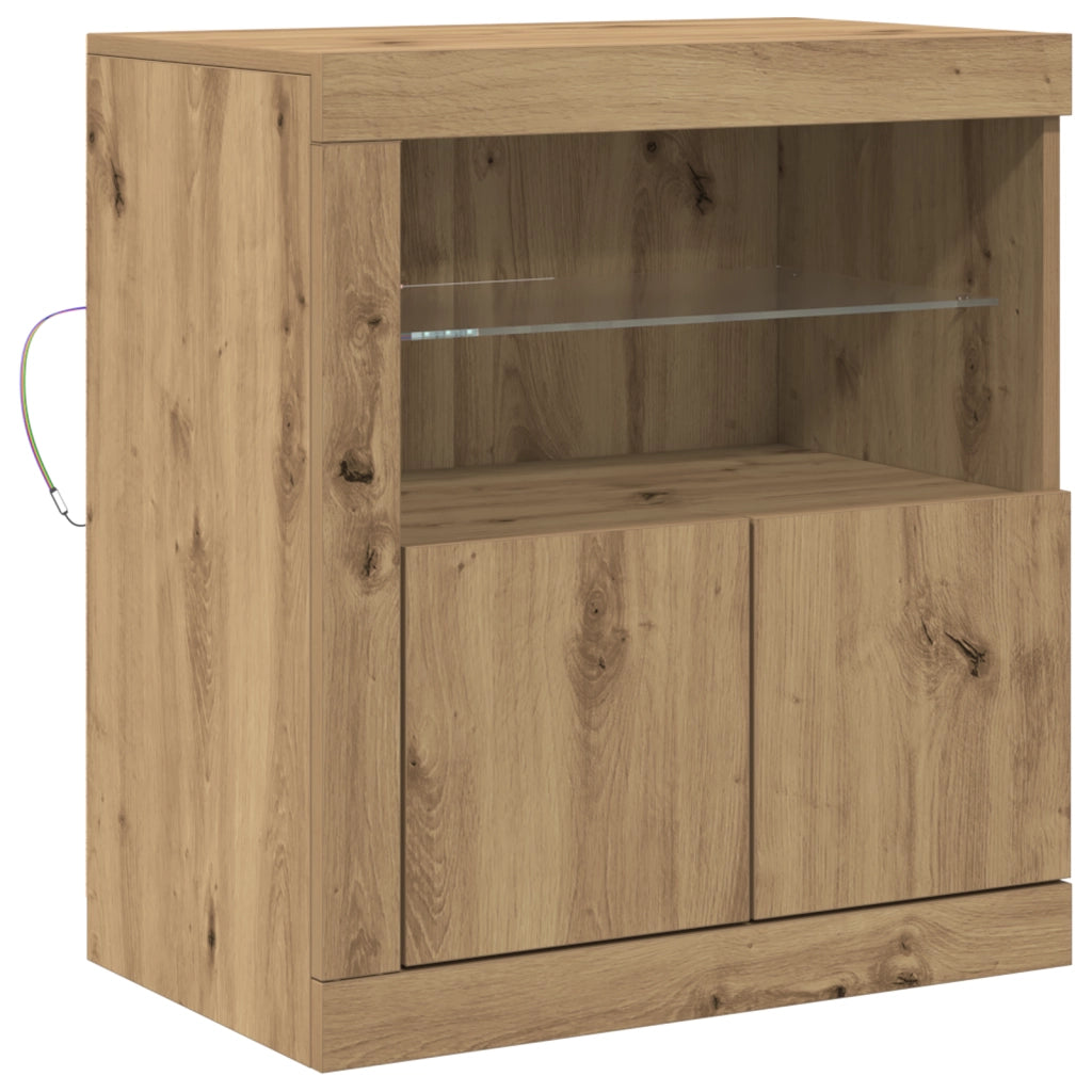 Mobile con luci LED Rovere Artigianale 60,5x37x67 cm
