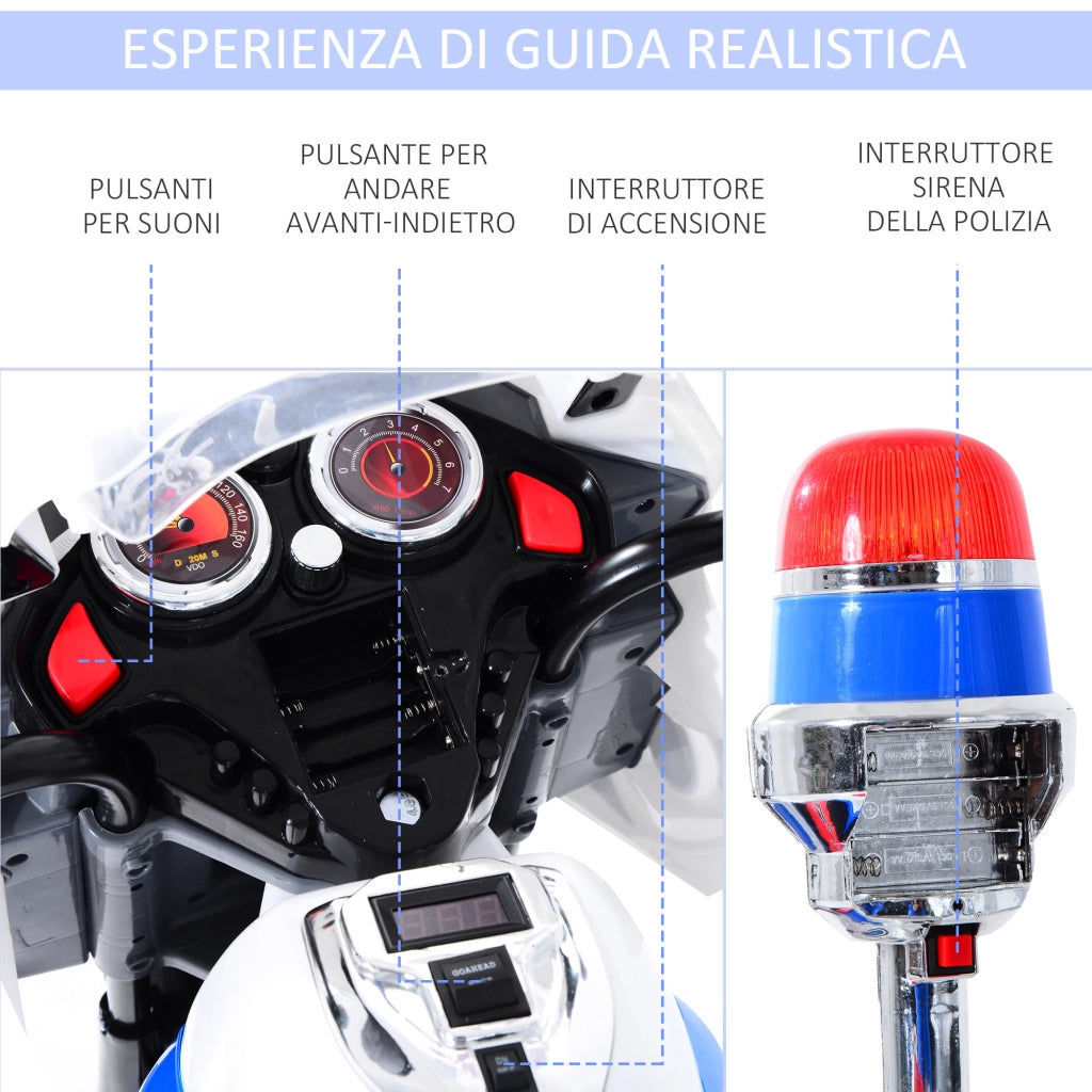 Moto Elettrica per Bambini 3 Ruote ¨C zephmum ¨C 112x51x72.5cm