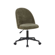 Sedia da ufficio con rotelle in tessuto, verde kaki