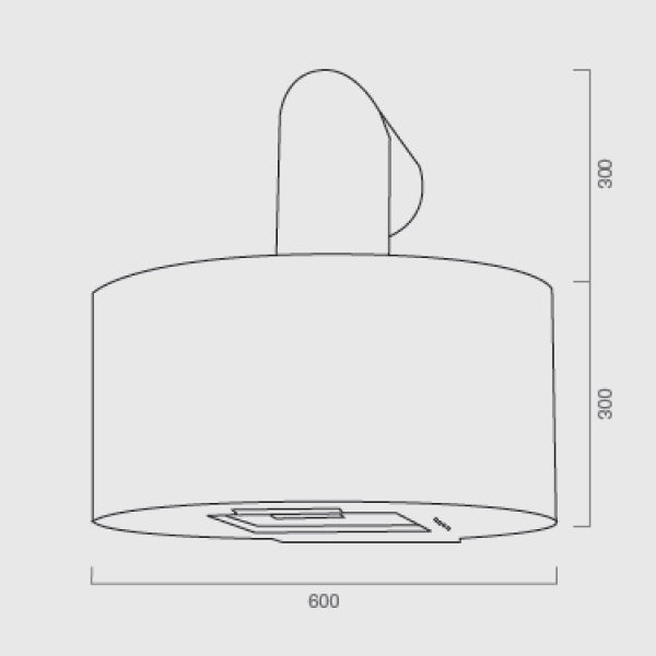 Cappa aspirante CURVE in acciaio inox silver cm 60