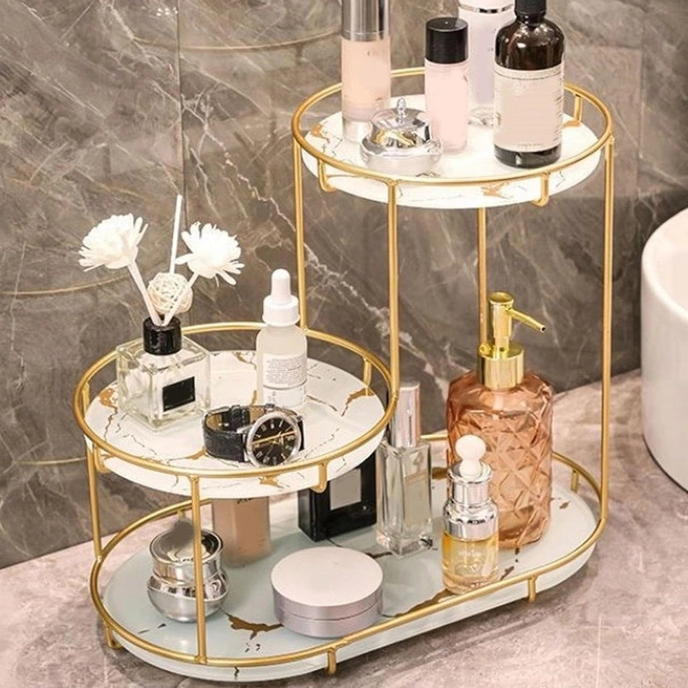 Trade Shop - Scaffale Per Trucco Per Cosmetici Profumi Cura Della Pelle Elegante Moderno Due Colori -