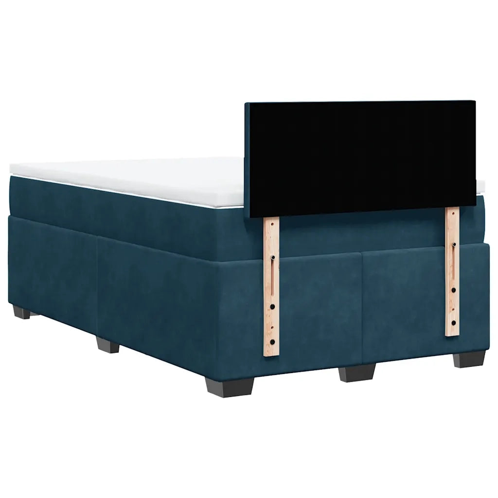Giroletto a Molle con Materasso Blu Scuro 120x190 cm in Velluto