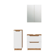 Vicco Set di mobili da bagno Rovere/bianco a strisce 3 parti