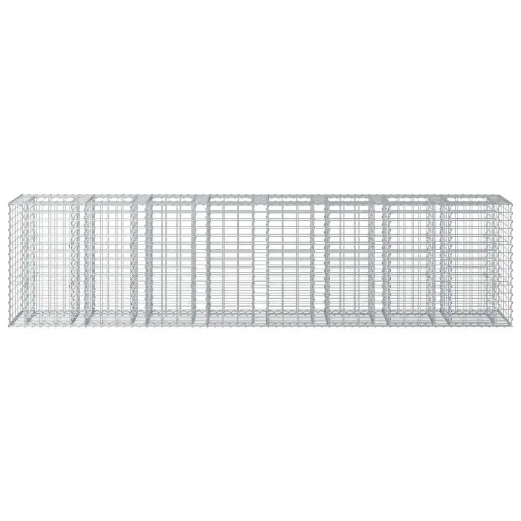 Letto rialzato in gabbione 2 pz Argento 330 x 50 x 80 cm CFW8519681