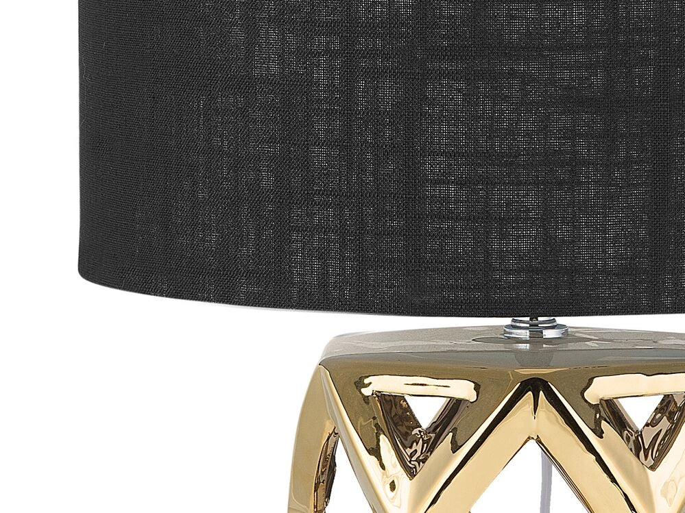 Lampada da Tavolo Base Dorata con Paralume Tamburo di colore ero abat jour  design moderno
