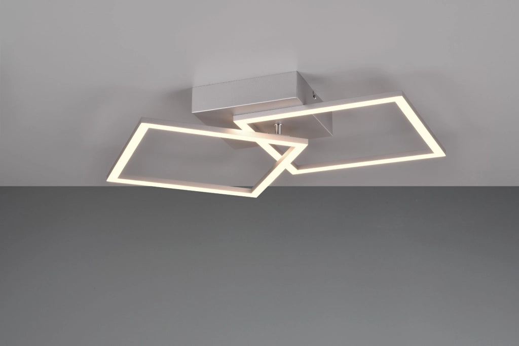 Plafoniera moderna grigio alluminio quadri LED 20W RL