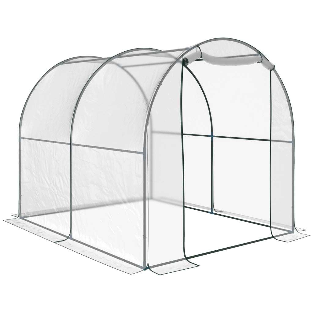 Serra Tunnel da Giardino ¨C Xylo ¨C PVC con Telaio in Acciaio, Porta Avvolgibile, 2x2.5x2m