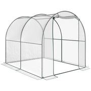 Serra Tunnel da Giardino ¨C Xylo ¨C PVC con Telaio in Acciaio, Porta Avvolgibile, 2x2.5x2m
