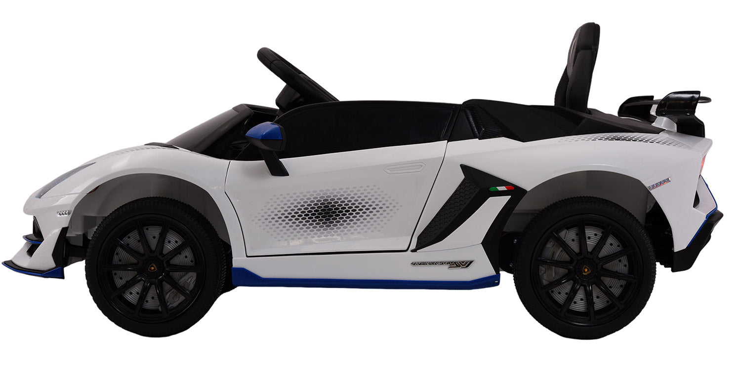 Macchina Elettrica per Bambini 12V con Licenza Lamborghini Aventador SVJ Small Bianca