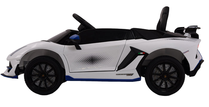 Macchina Elettrica per Bambini 12V con Licenza Lamborghini Aventador SVJ Small Bianca