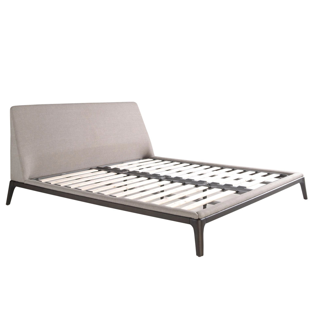 Letto in tessuto grigio