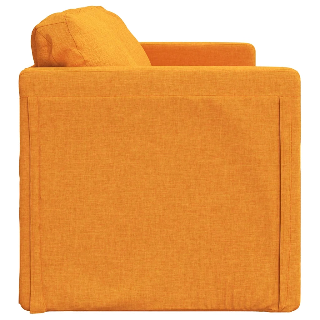 Divano Letto da Terra 2 in 1 Giallo Scuro 112x174x55 cm Tessuto 353972