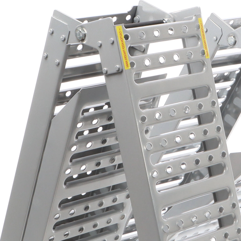 Set 2 rampe di carico pieghevoli in 3 parti max. 800kg 195,5x23cm, acciaio antiscivolo per moto