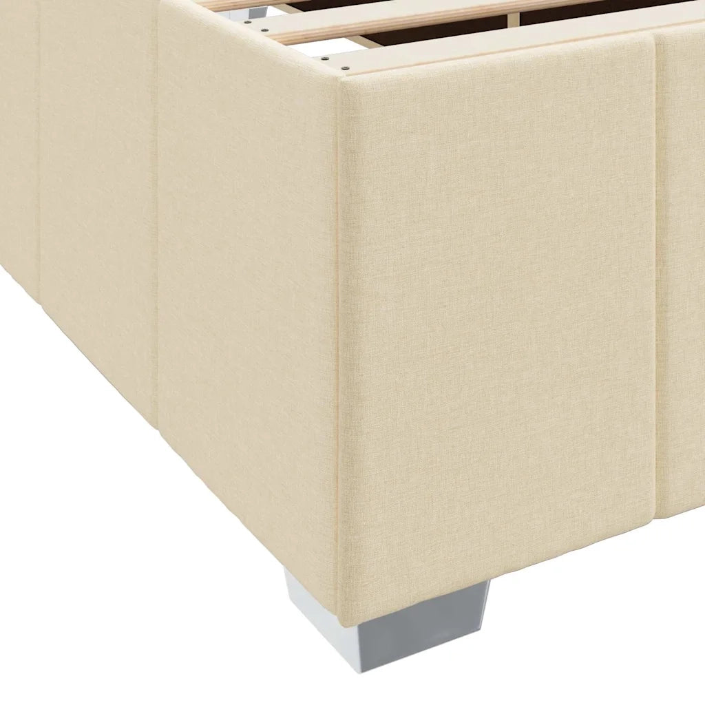 Struttura del letto con materasso Crema 200 x 200 cm Tessuto 3398312