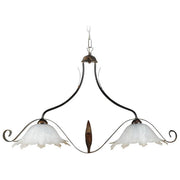 E-energy Sospensione 2xE27 Marrone Alabastro Bianco Sfumato Ambra 194845