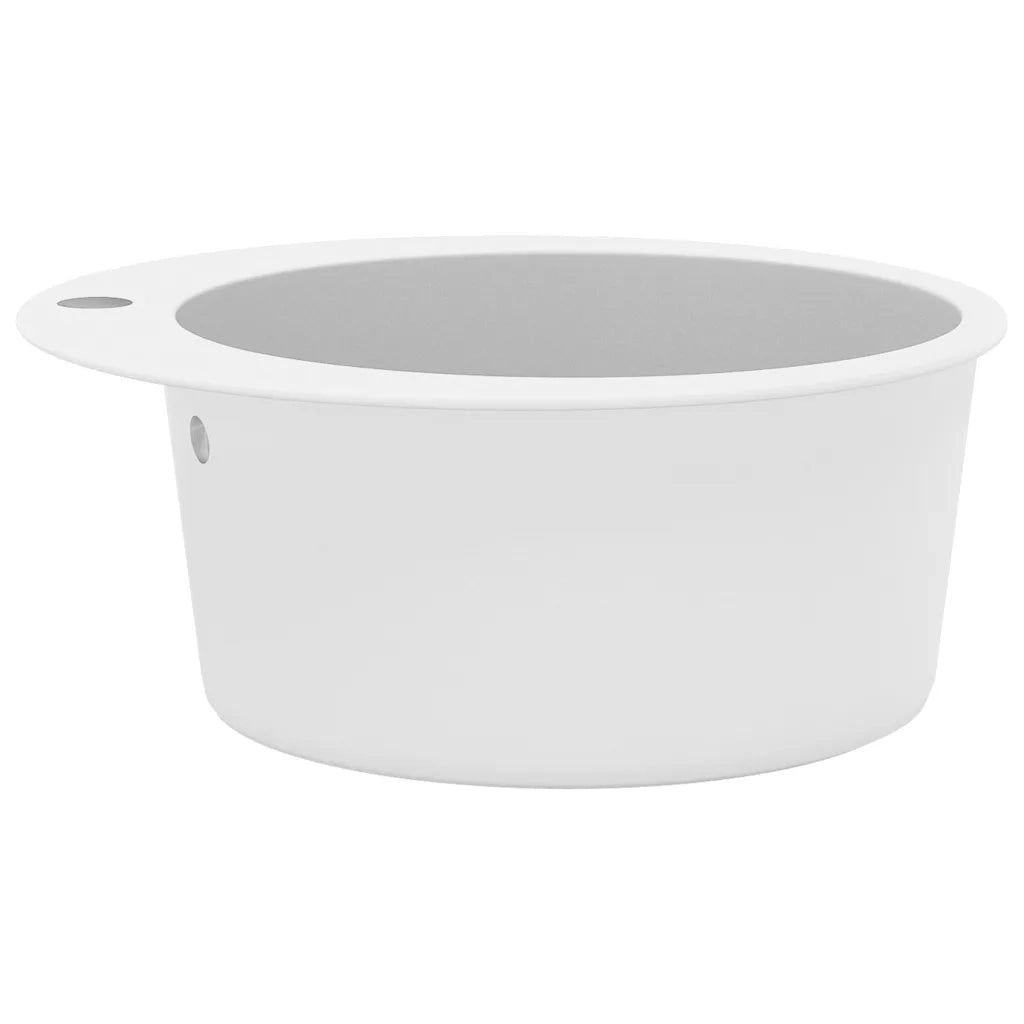 Lavello da Cucina in Granito Vasca Singola Tonda Bianco CFW9570141