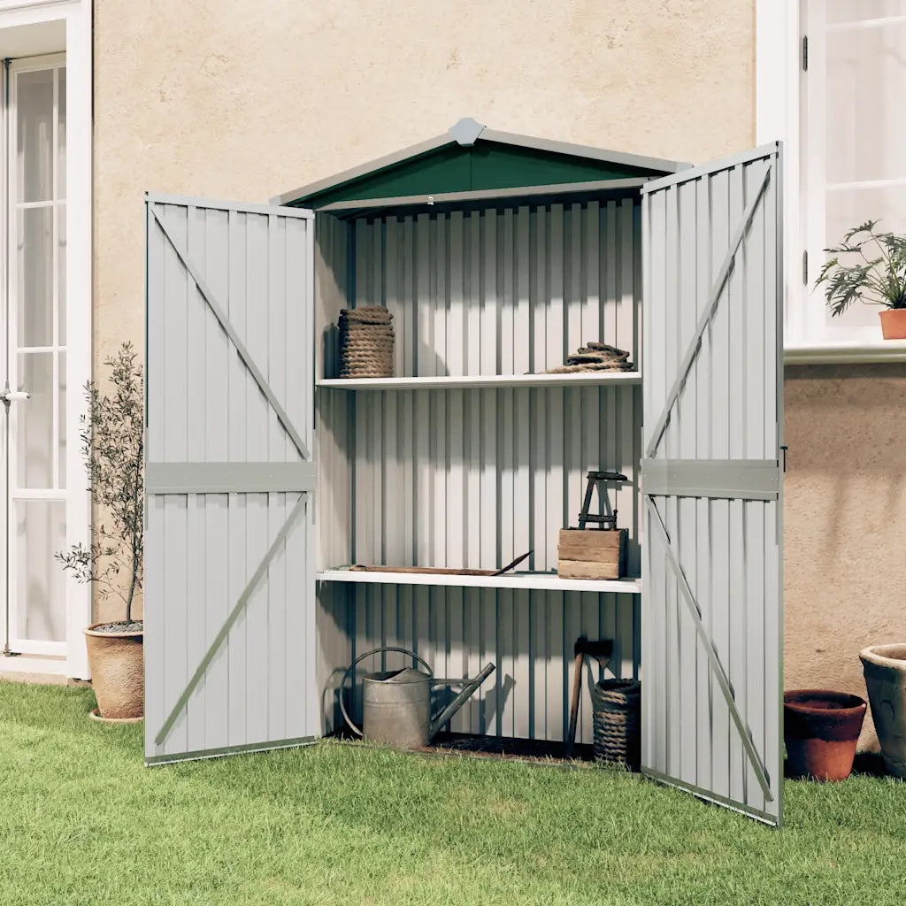 Capanno da Giardino Verde 107,5x46x183 cm in Acciaio Zincato cod mxl 65828