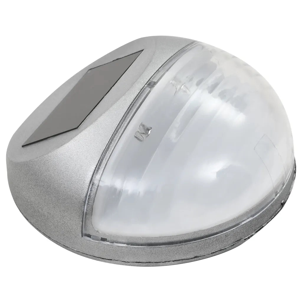 Lampade Solari da Parete da Esterni a LED 12 pz Rotonde Argento 44473