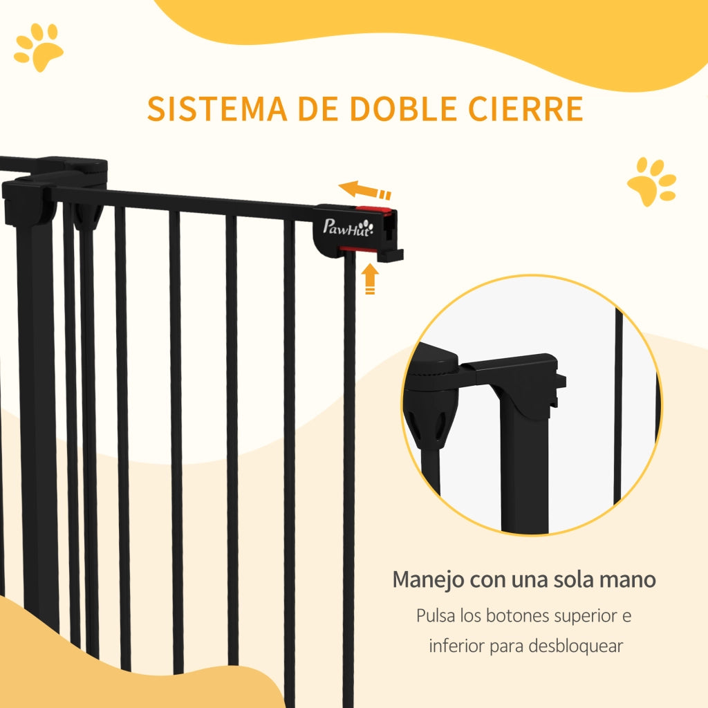 Recinto per Cani Pieghevole in Acciaio con 3 Pannelli ¨C zephmum ¨C Nero 206x90 cm
