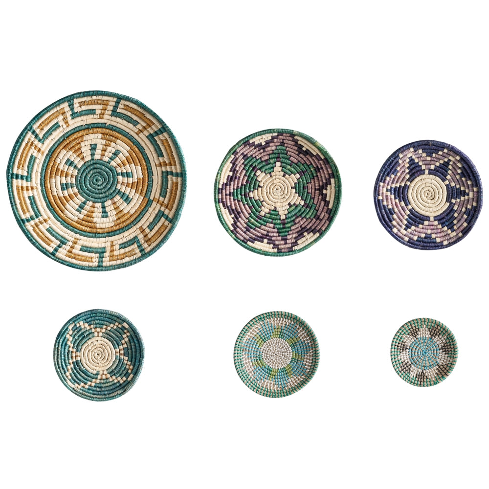 Set di 6 decorazioni in alghe naturali con decorazioni da parete in stile africano
