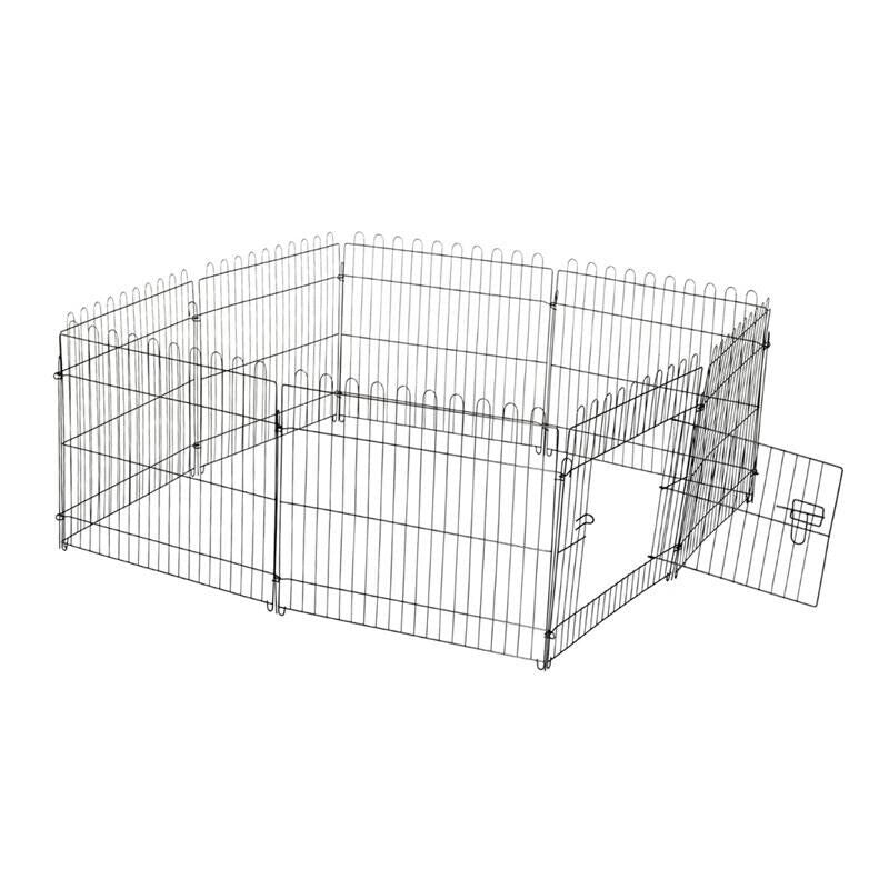 RECINTO PER ANIMALI A GABBIA IN ACCIAIO 158 X 61CM NERO