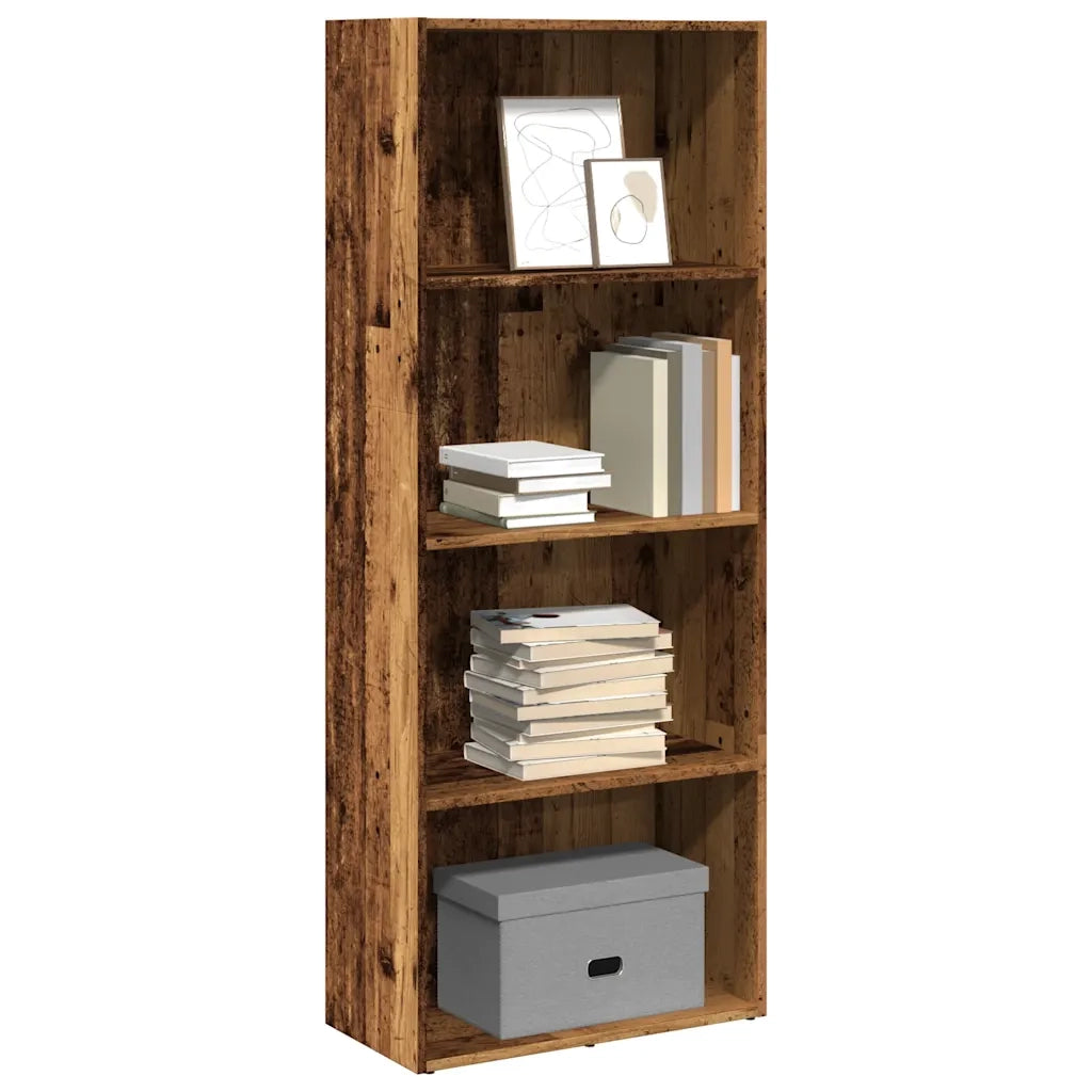 Libreria-Scaffale per Libri-Mobile di Stoccaggio Legno Antico 60x30x152 cm in Legno Multistrato
