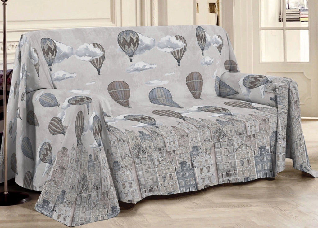 Telo Arredo Multiuso Linea Pensieri Delicati In Cotone Disegno Volare Beige - Singolo - Beige
