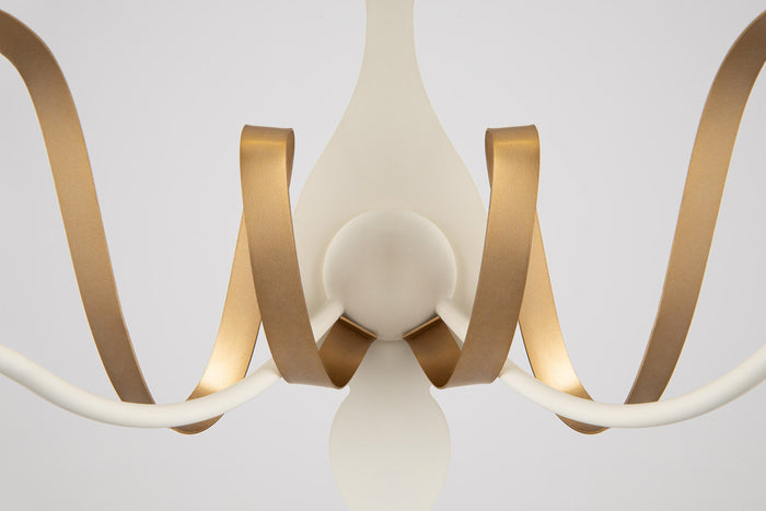 Lampada da parete Elegant in Metallo Intreccio Bianco con Oro