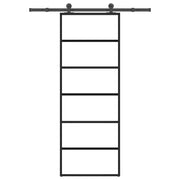 Porta Scorrevole con Ferramenta 76x205cm Vetro ESG Alluminio