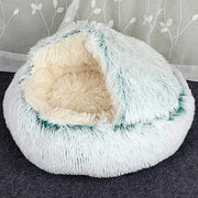 Trade Shop - Sacco A Pelo Semichiuso In Pelliccia Sintetica Morbido Per Gatti Cani Verde 40cm -