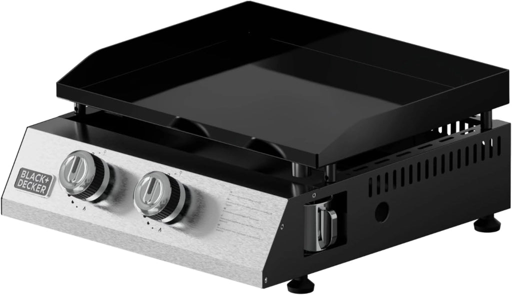 Black + decker bxop4900e plancha piastra a gas 2 bruciatori, piastra in acciaio smaltato, piedini regolabili