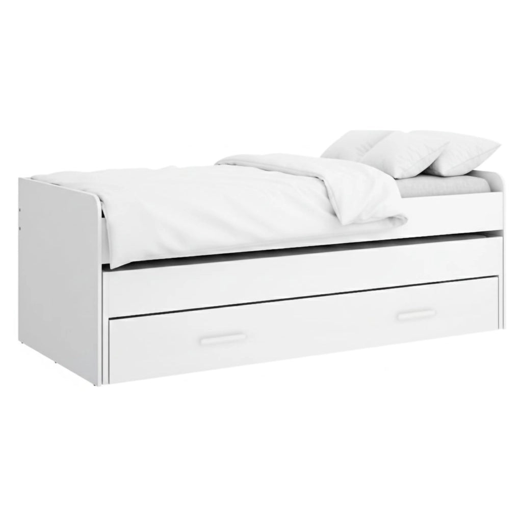 Lettino Zion, Letto per Bambini Contenitore, Bianco