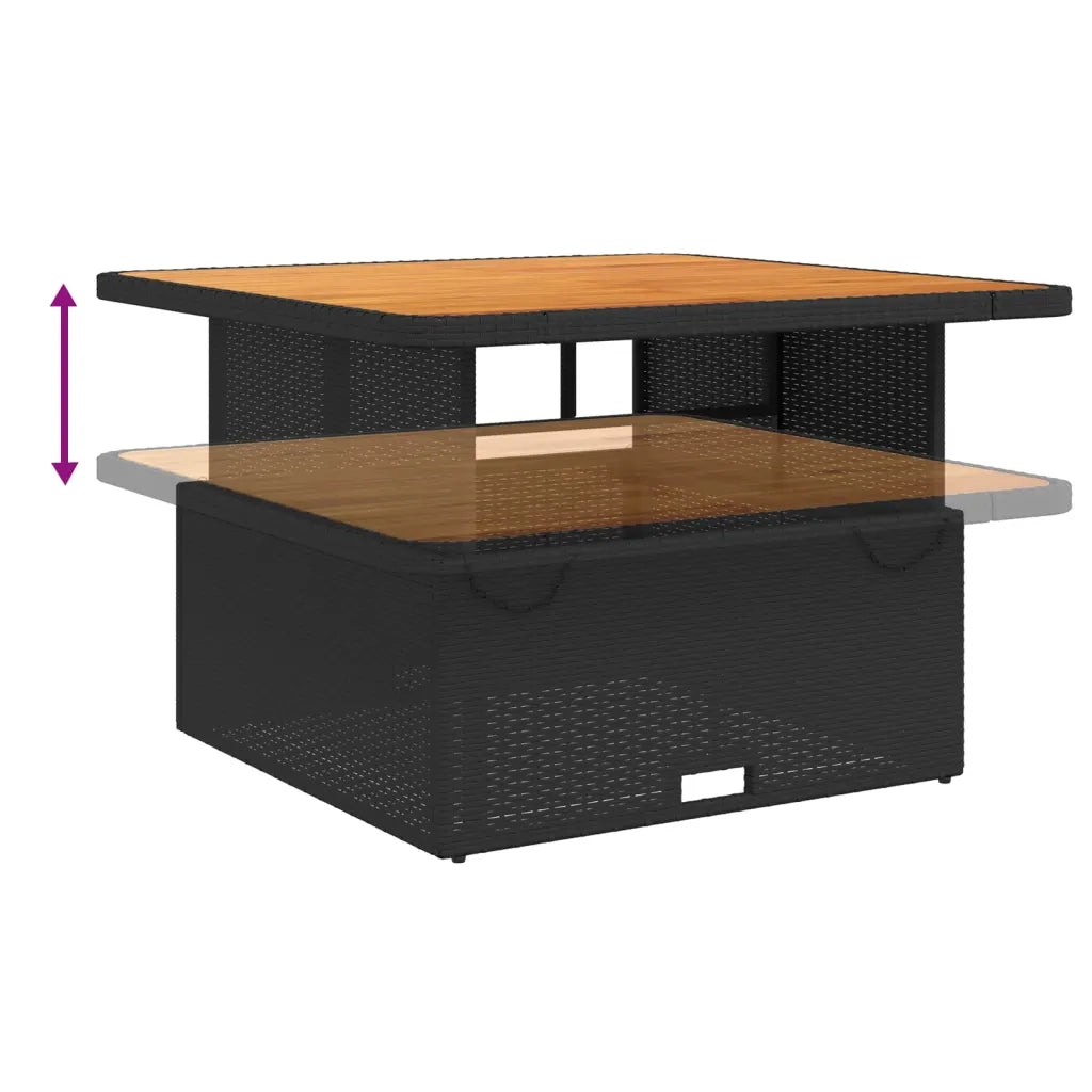 Set da Pranzo da Giardino 5 pz Nero con Cuscini in Polyrattan 3277330