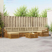 Set di divani da esterno con cuscino 8 pcs Naturale e Beige 3373878
