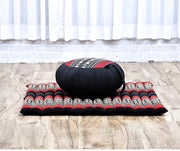 Set di cuscini per meditazione - 1 cuscino rotondo zafu per yoga e 1 tappeto quadrato oprolbile zabuton riempito con kapok ecosostenibile
