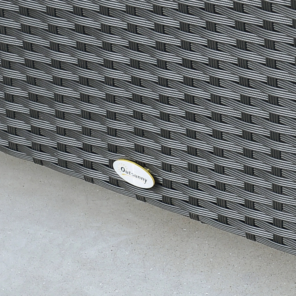 Tavolino da esterno in polyrattan con piano in vetro temperato ¨C zephmum ¨C 85x50x39 cm, nero