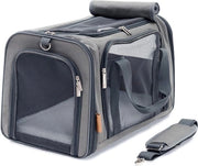 Casella di trasporto per gatti - ideale per gatti e piccoli cani - trasportino stabile con ampio campo visivo - elegante casella per gatti con panno in fleece rimovibile 50x26x28 grigio