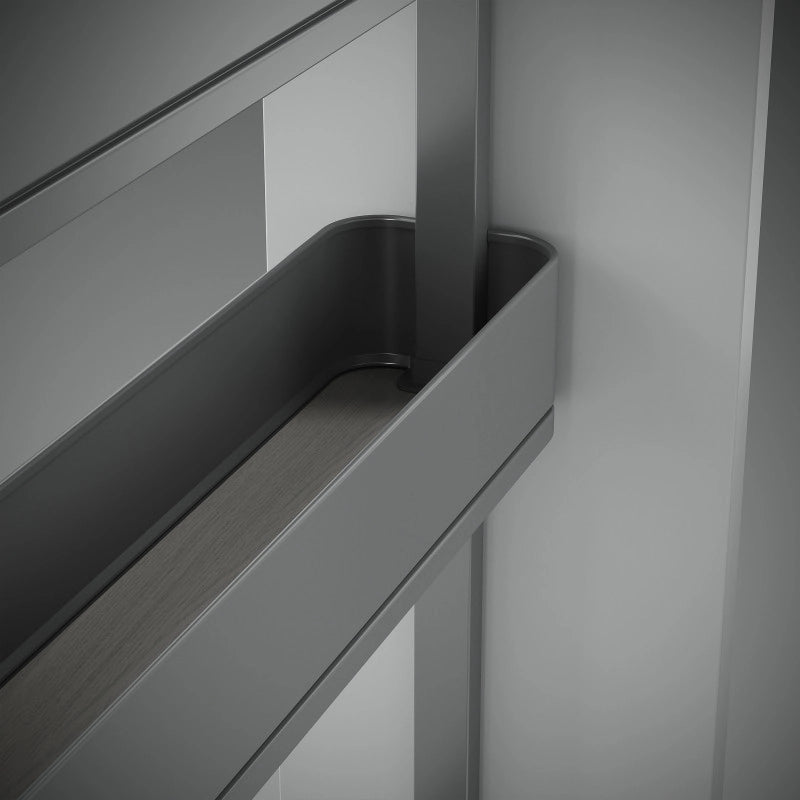 Carrello estraibile con cestelli e carrello del pane Supra con fissaggio inferiore con chiusura soft, Modulo 300, Acci..