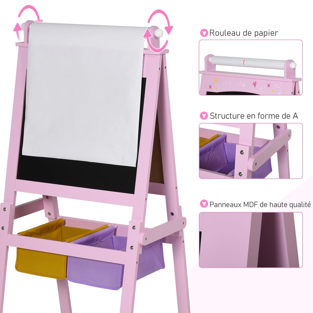 Tavolo da disegno bambini 3 in 1 ¨C zephmum ¨C rosa