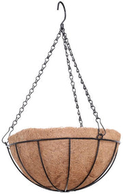 Piantini appesi, vasi da giardino con catena, grande capacità, 30 cm di diametro come vaso da appendere, vasi per piante da esterno, vasi per piante appesi, marrone (30CM)